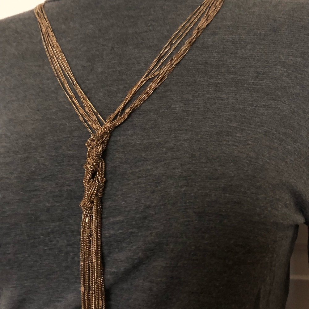 Gold-tone tassel necklace